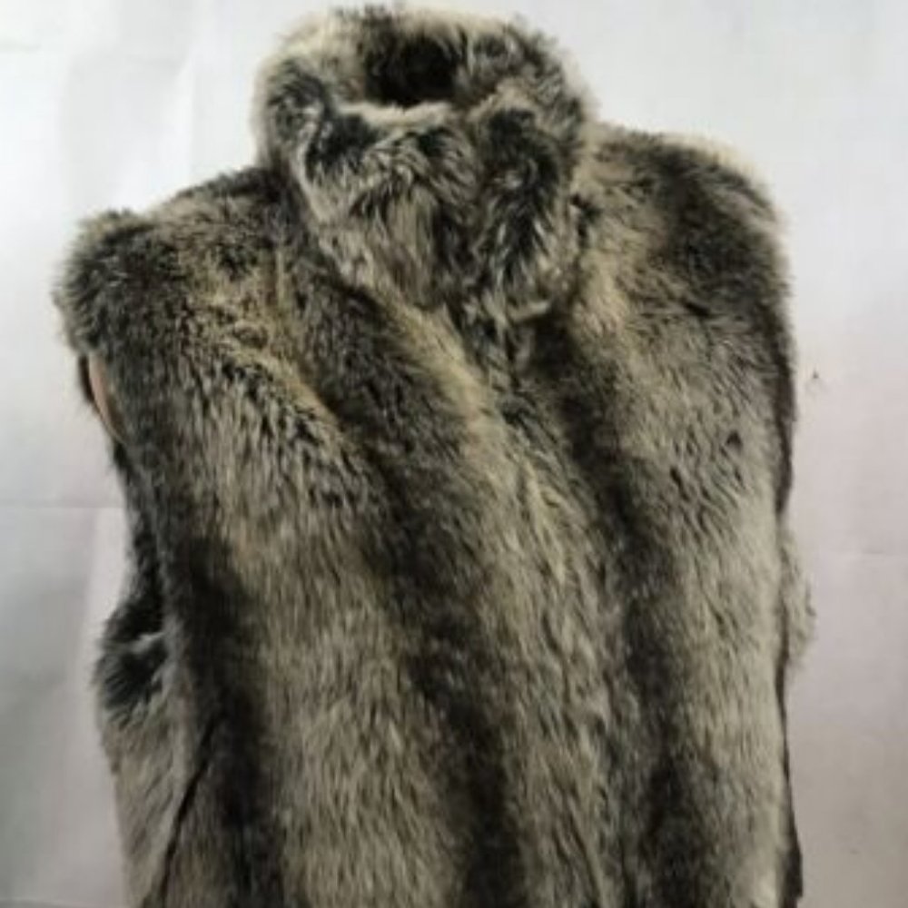 BlassPort SZ  XLarge Faux Fur Cardigan Vest Sleeveless Jacket Coat Reversible